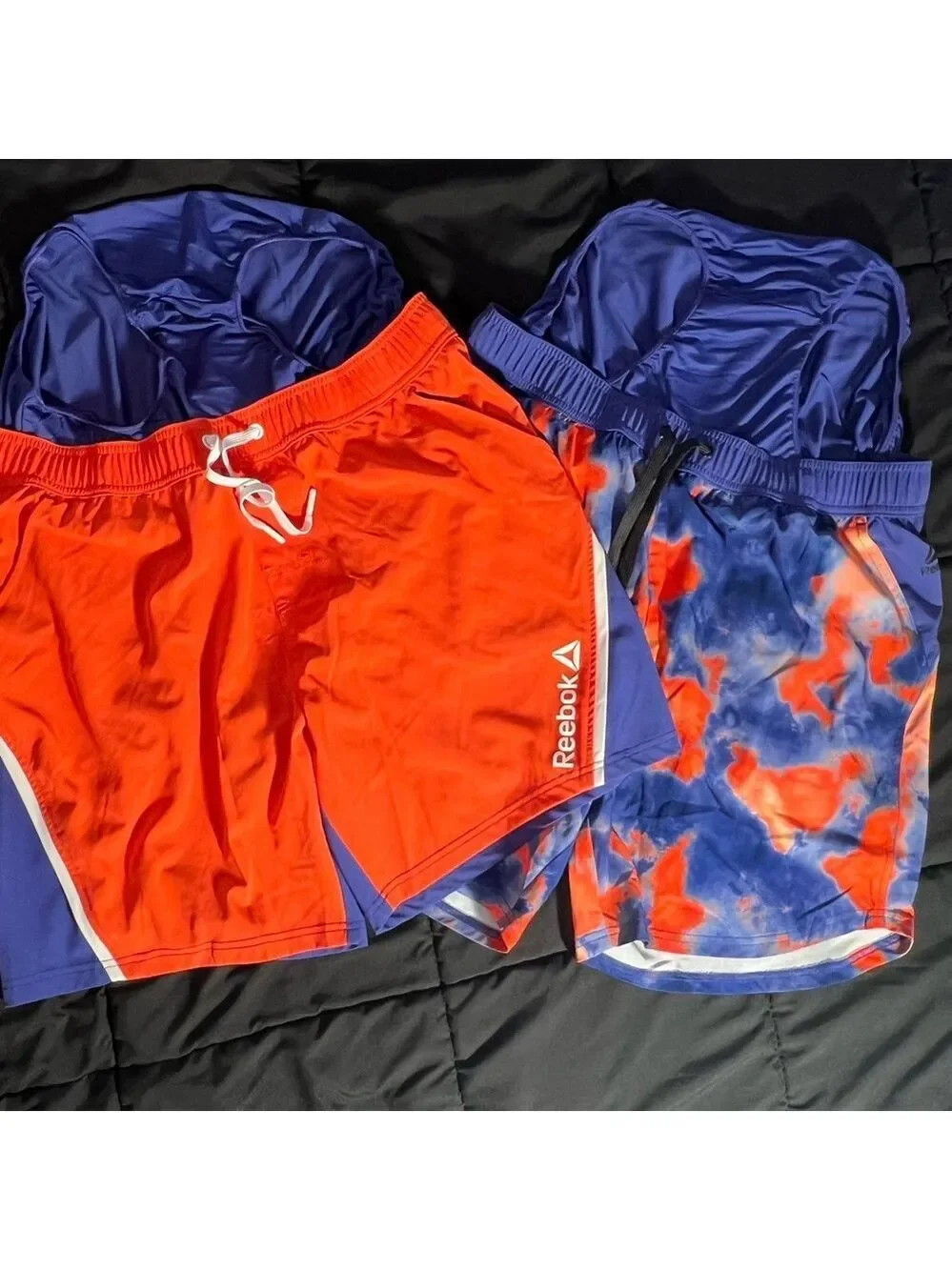 Reebok 2-pc. BUNDLE Orange and Blue Hybrid Shorts Vacation Beach Pool NWOT